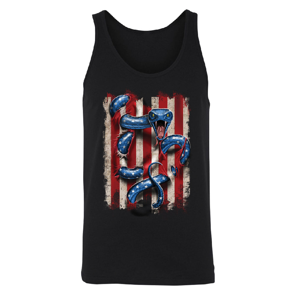 Patriotic American Serpent Snake Men's Tank Top 4th of July USA Shirt 