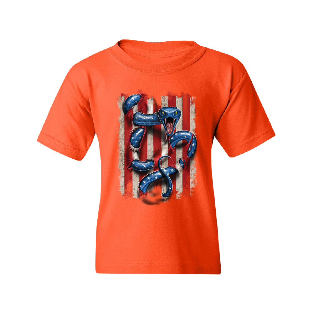 Patriotic American Serpent Snake Youth T-Shirt 