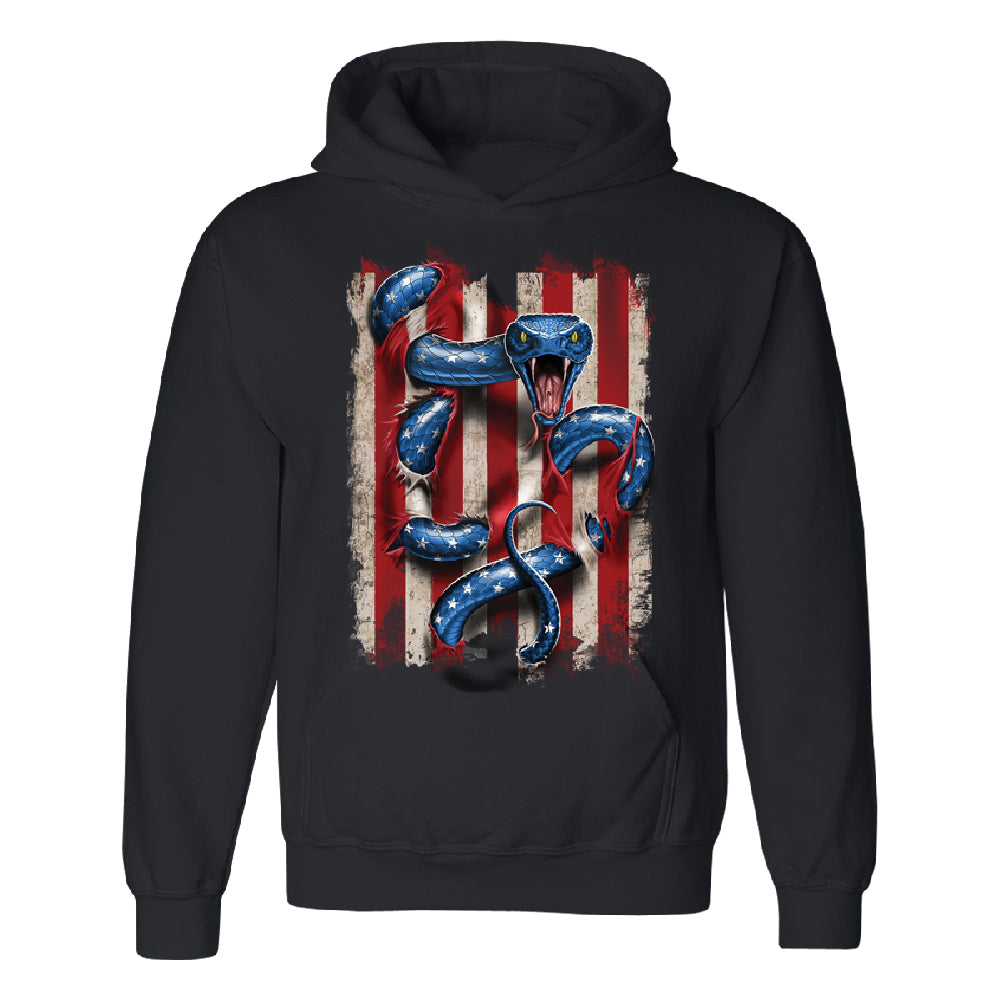 Patriotic American Serpent Snake Unisex Hoodie 4th of July USA Sweater 