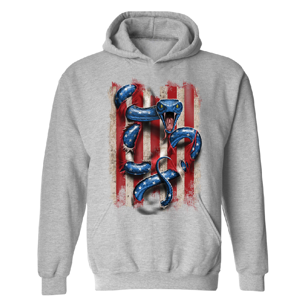 Patriotic American Serpent Snake Unisex Hoodie 4th of July USA Sweater 