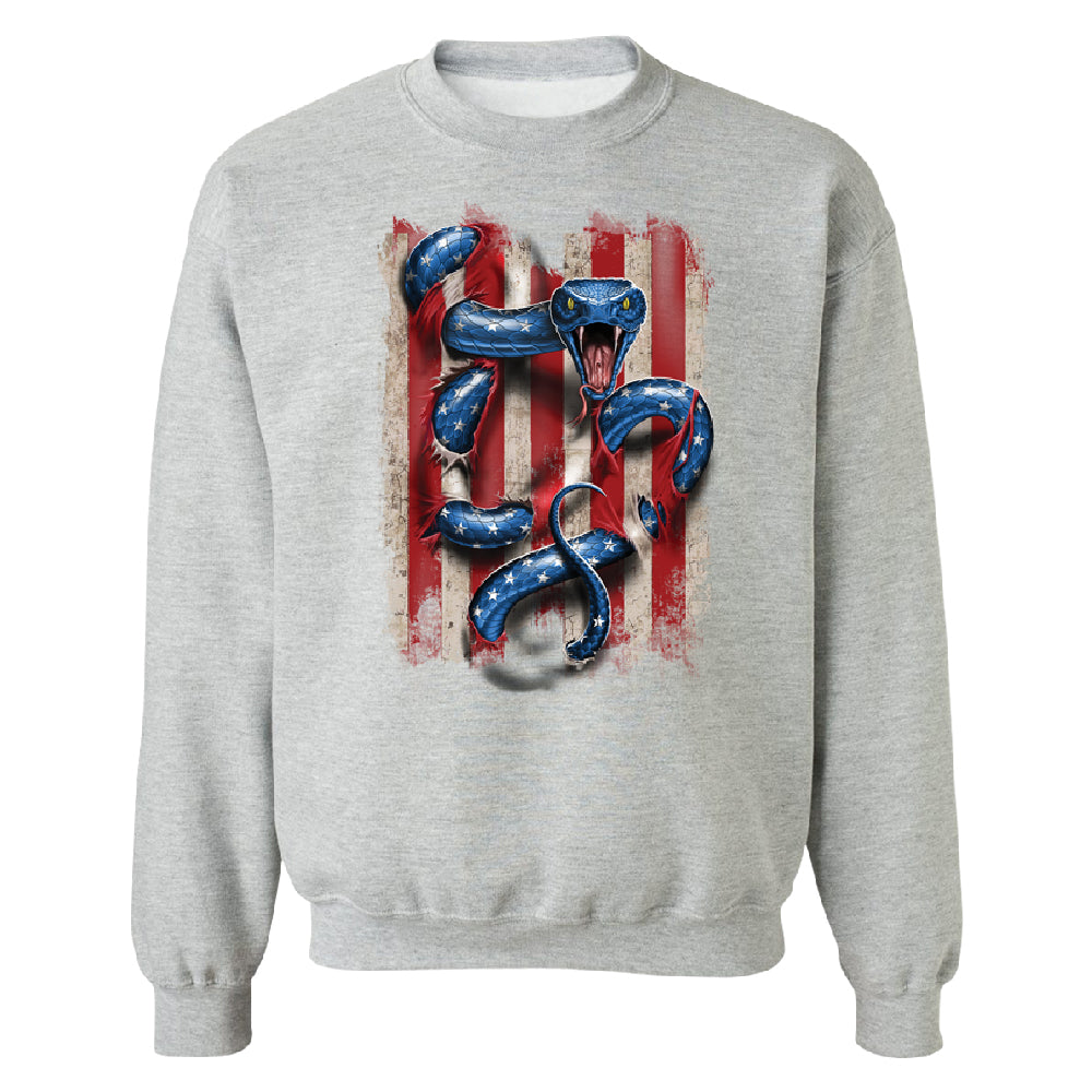 Patriotic American Serpent Snake Unisex Crewneck 4th of July USA Sweater 