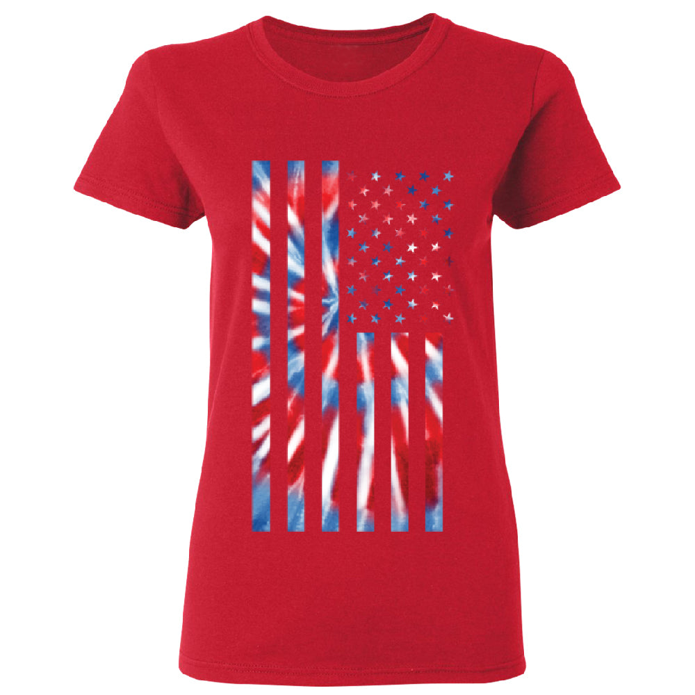 Patriotic Tie Dye American Flag Women's T-Shirt 