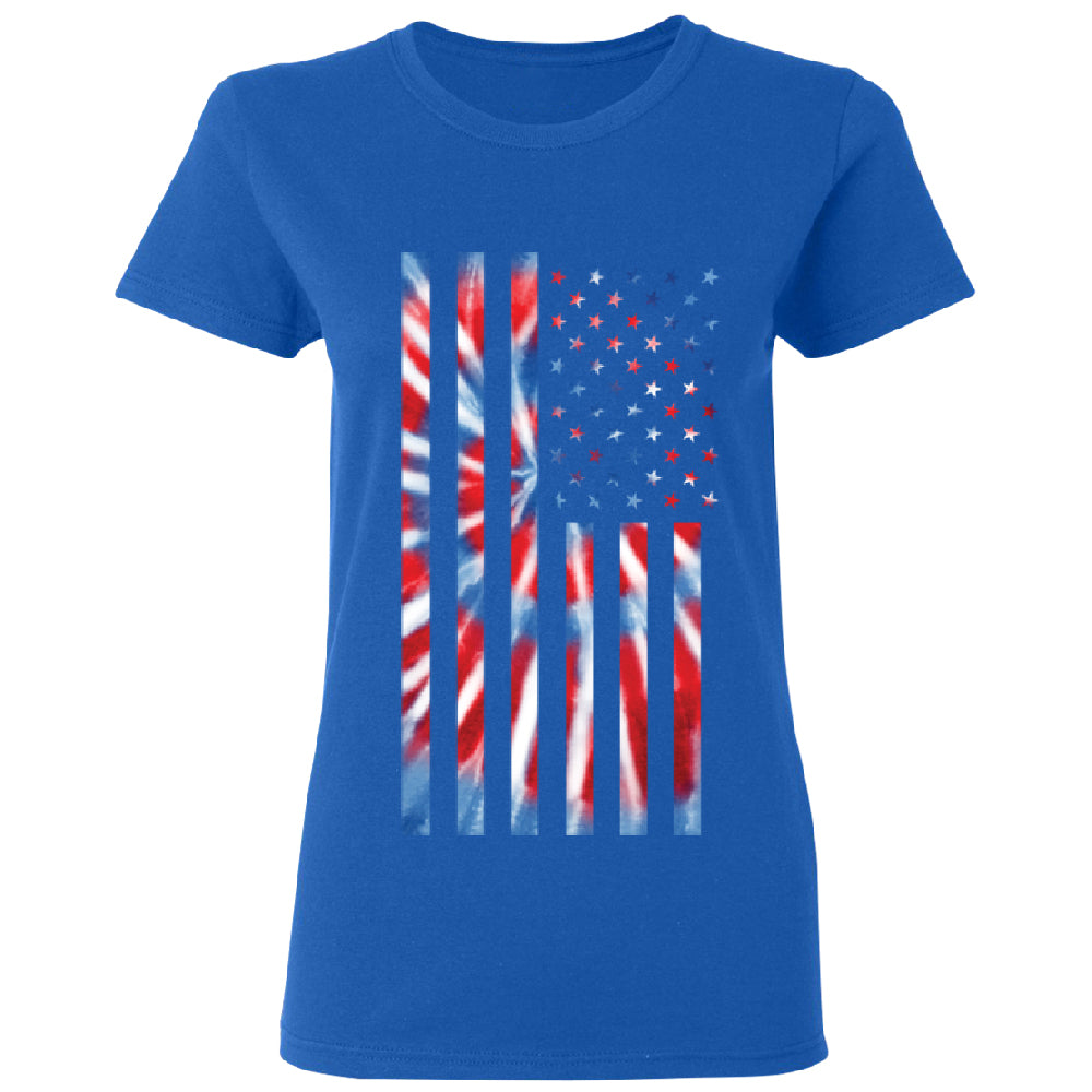 Patriotic Tie Dye American Flag Women's T-Shirt 