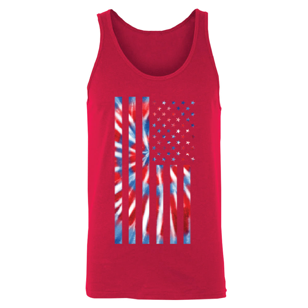 Patriotic Tie Dye American Flag Men's Tank Top 4th of July USA Shirt 