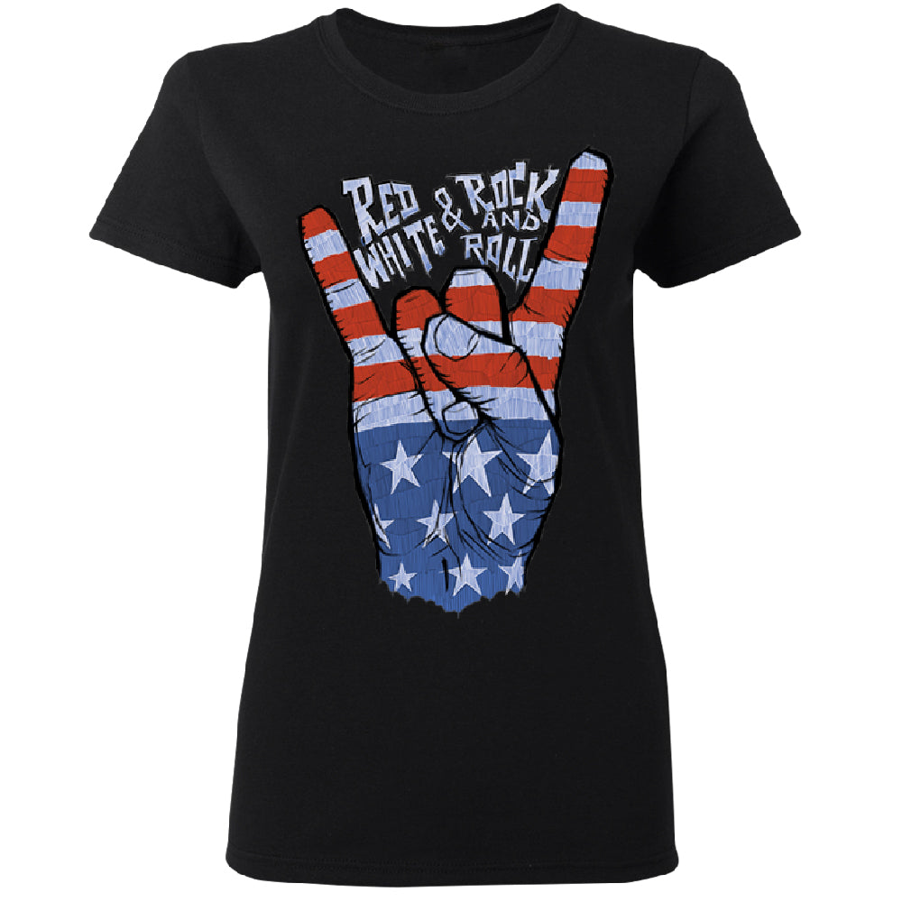 RWB Peace, USA Flag Rock and Roll Women's T-Shirt 