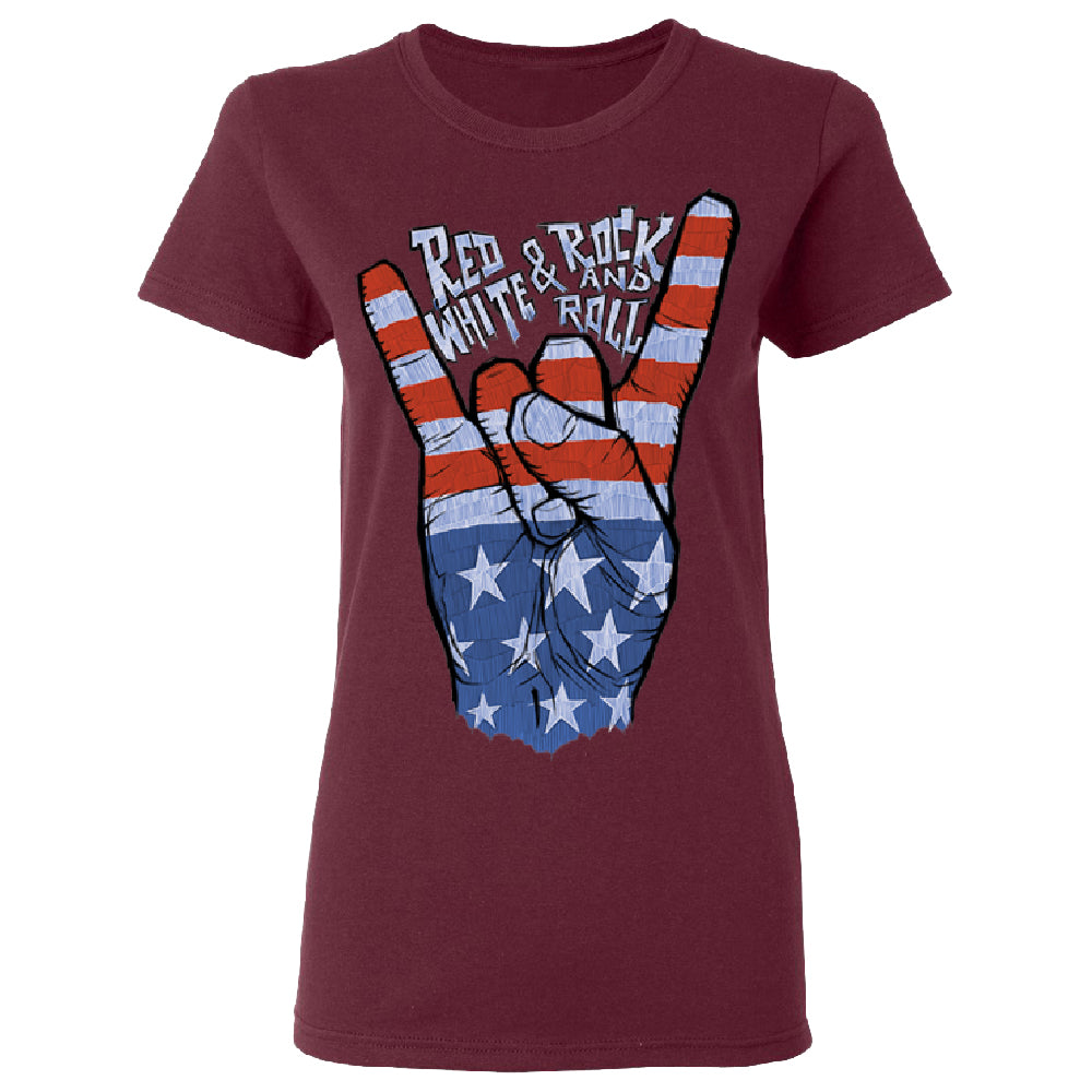 RWB Peace, USA Flag Rock and Roll Women's T-Shirt 