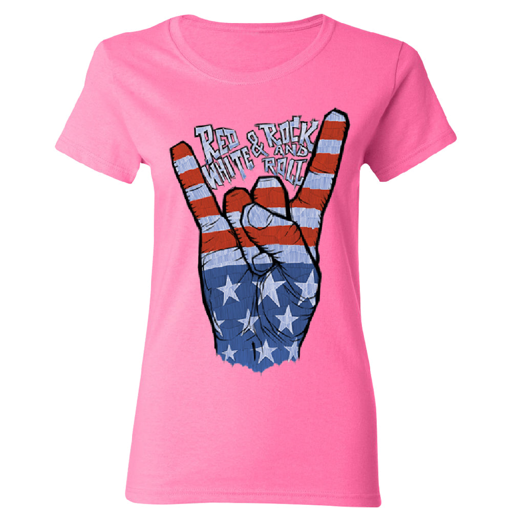 RWB Peace, USA Flag Rock and Roll Women's T-Shirt 