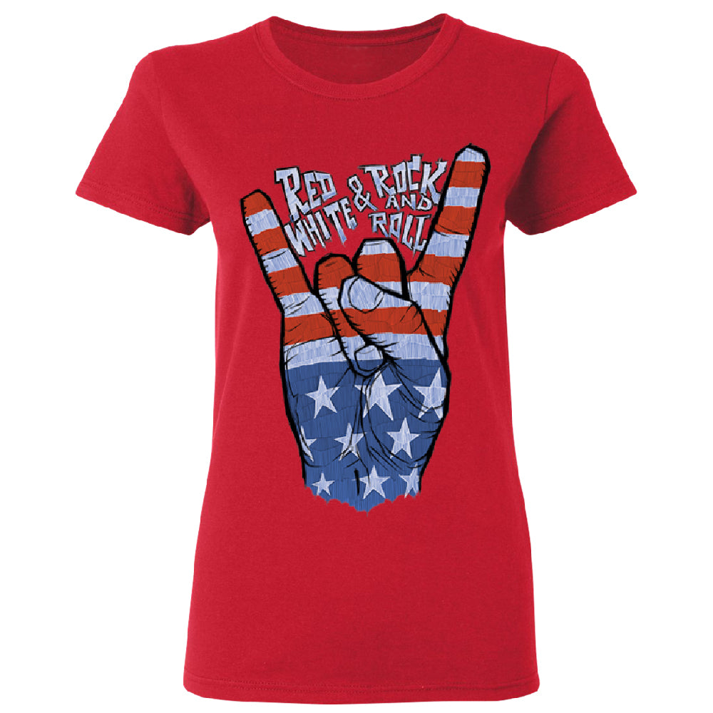 RWB Peace, USA Flag Rock and Roll Women's T-Shirt 