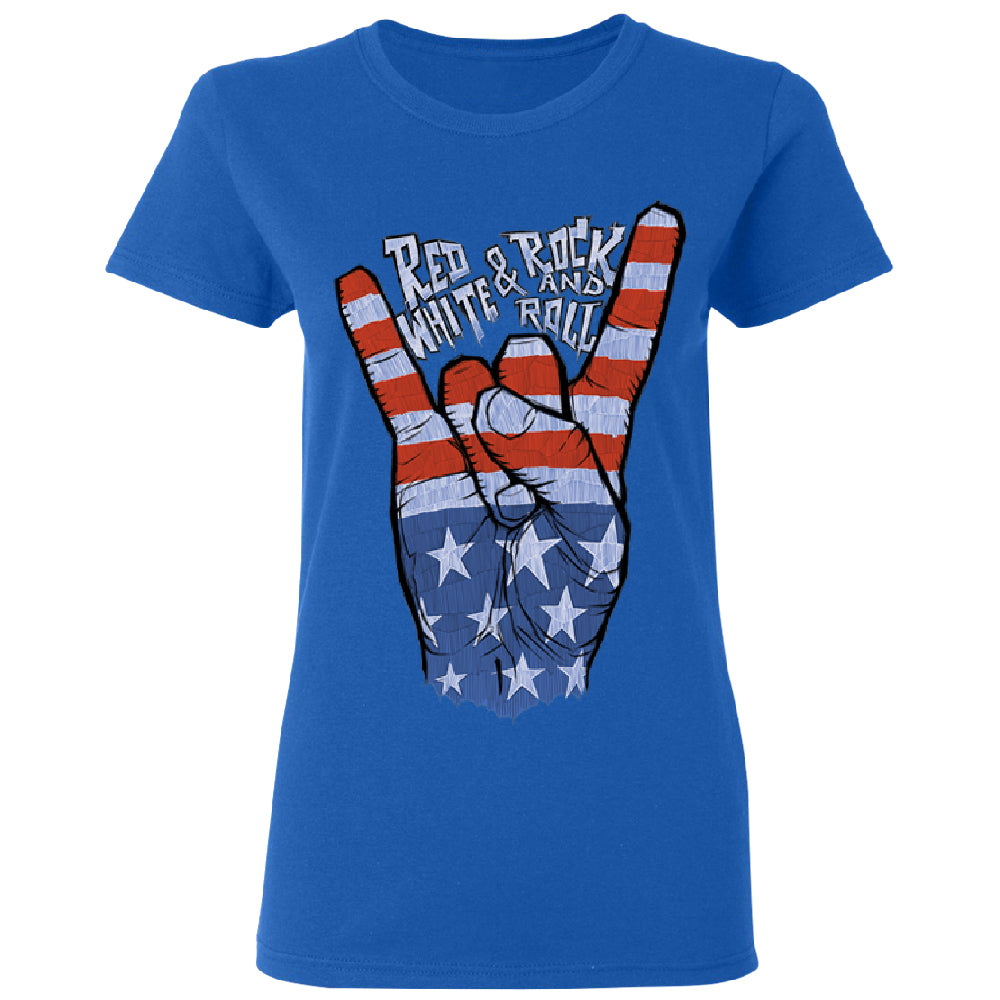 RWB Peace, USA Flag Rock and Roll Women's T-Shirt 