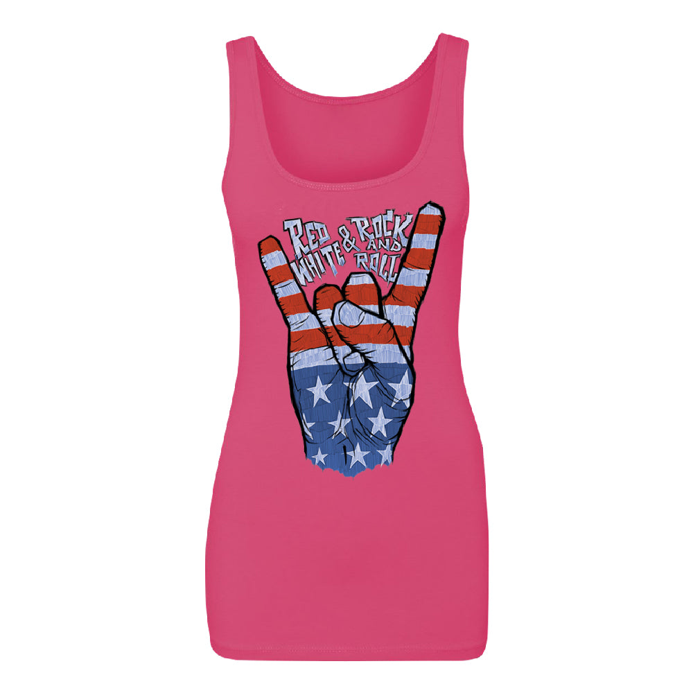 RWB Peace, USA Flag Rock and Roll Women's Tank Top 4th of July USA Shirt 