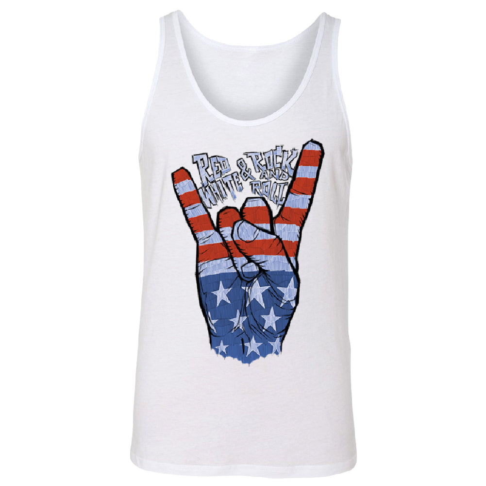 RWB Peace, USA Flag Rock and Roll Men's Tank Top 4th of July USA Shirt 