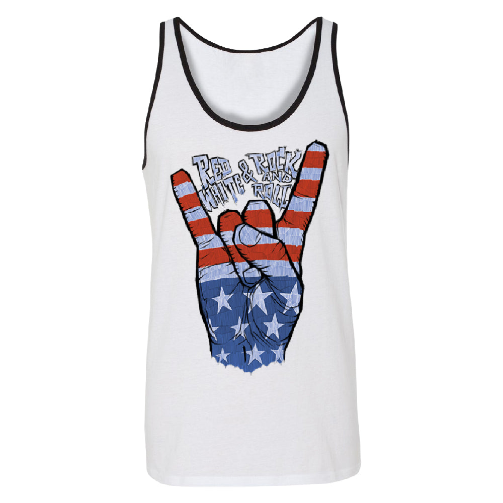 RWB Peace, USA Flag Rock and Roll Men's Tank Top 4th of July USA Shirt 