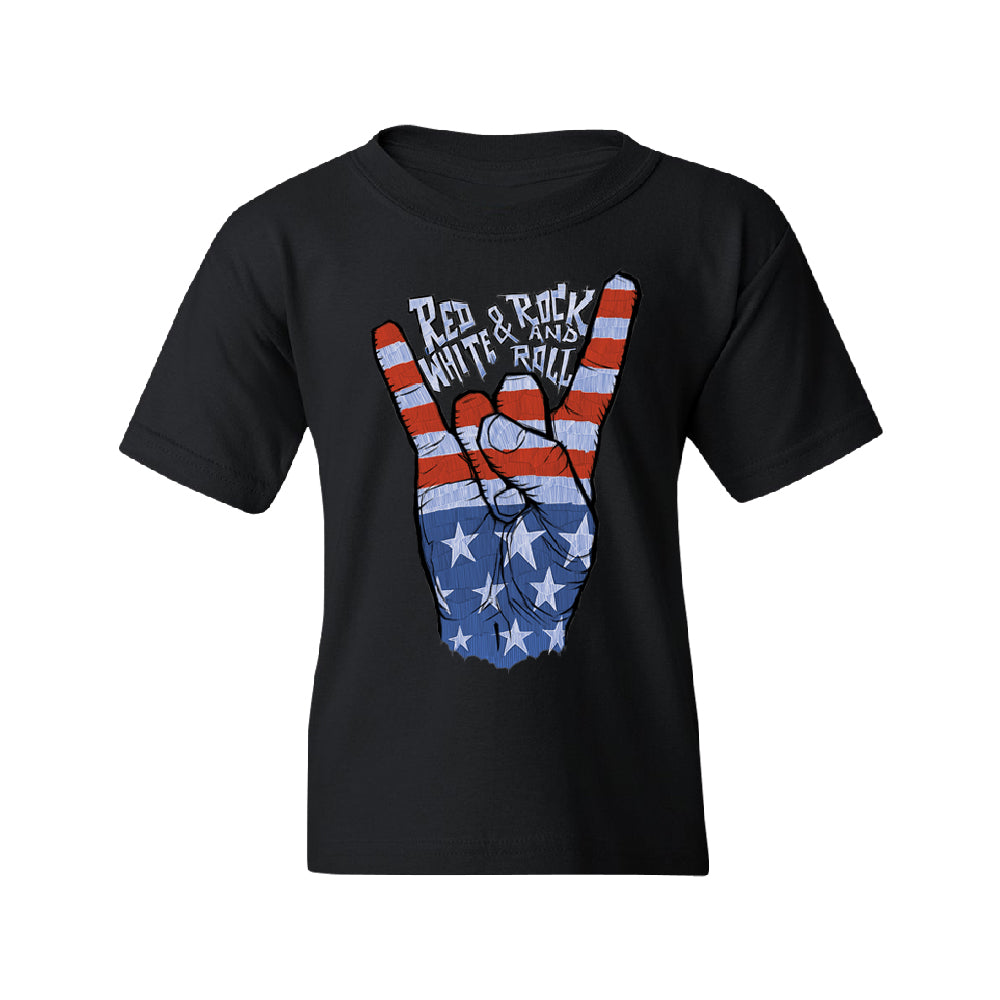 RWB Peace, USA Flag Rock and Roll Youth T-Shirt 