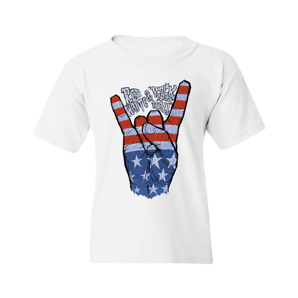 RWB Peace, USA Flag Rock and Roll Youth T-Shirt 