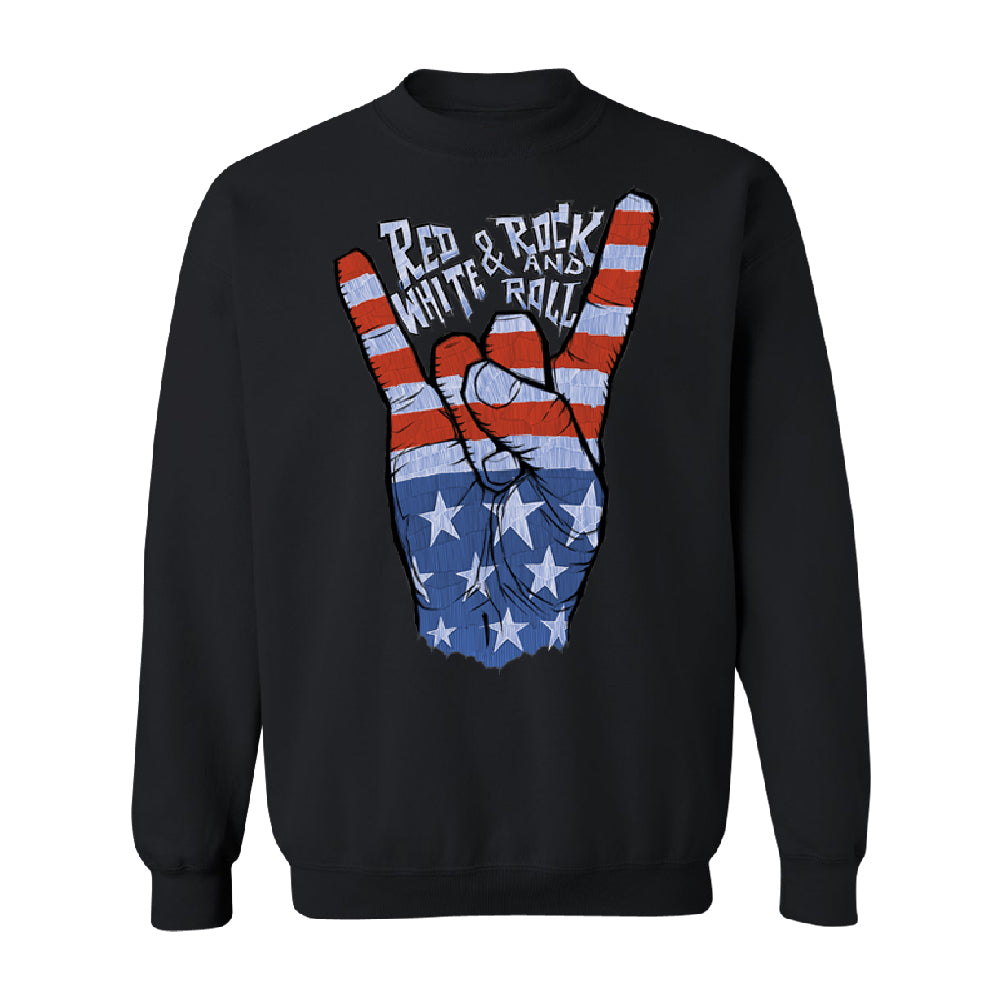 RWB Peace, USA Flag Rock and Roll Unisex Crewneck 4th of July USA Sweater 