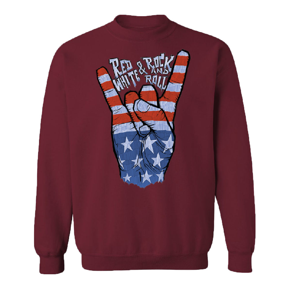 RWB Peace, USA Flag Rock and Roll Unisex Crewneck 4th of July USA Sweater 