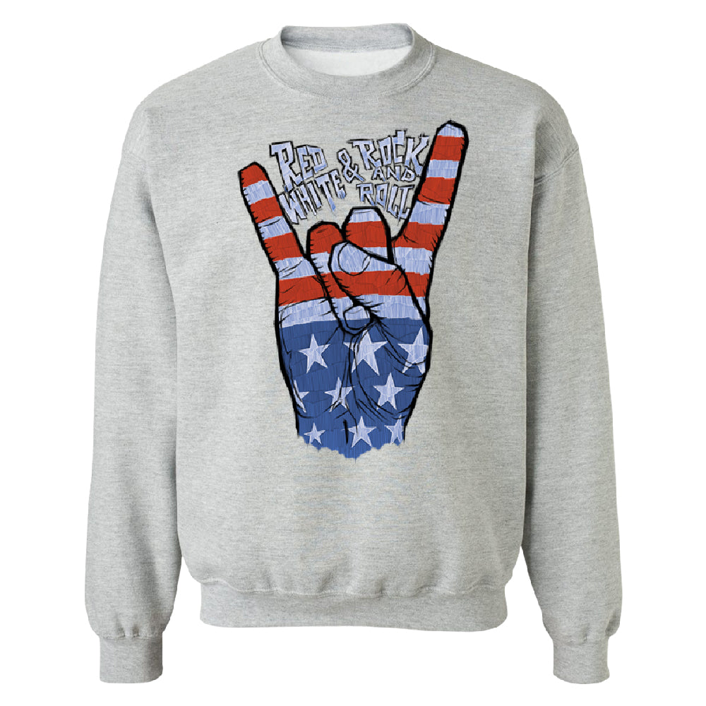 RWB Peace, USA Flag Rock and Roll Unisex Crewneck 4th of July USA Sweater 