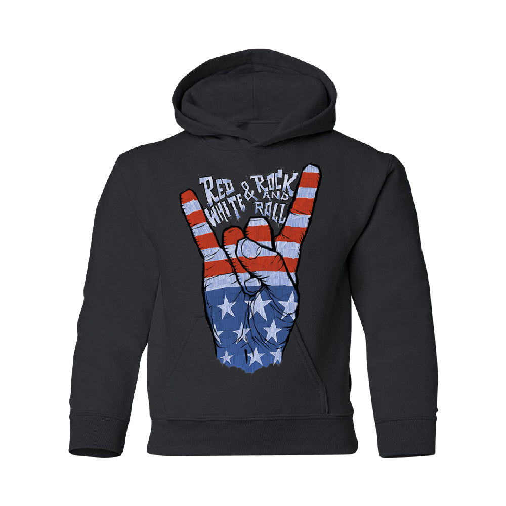 RWB Peace, USA Flag Rock and Roll YOUTH Hoodie 4th of July USA SweatShirt 