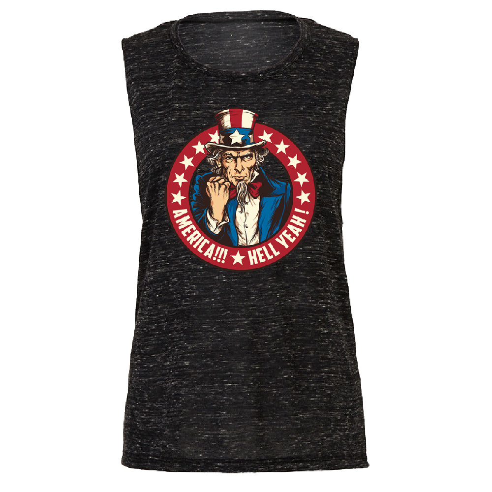 Patriotic America Hell Yeah Women's Muscle Tank America 4th of July USA Tee 