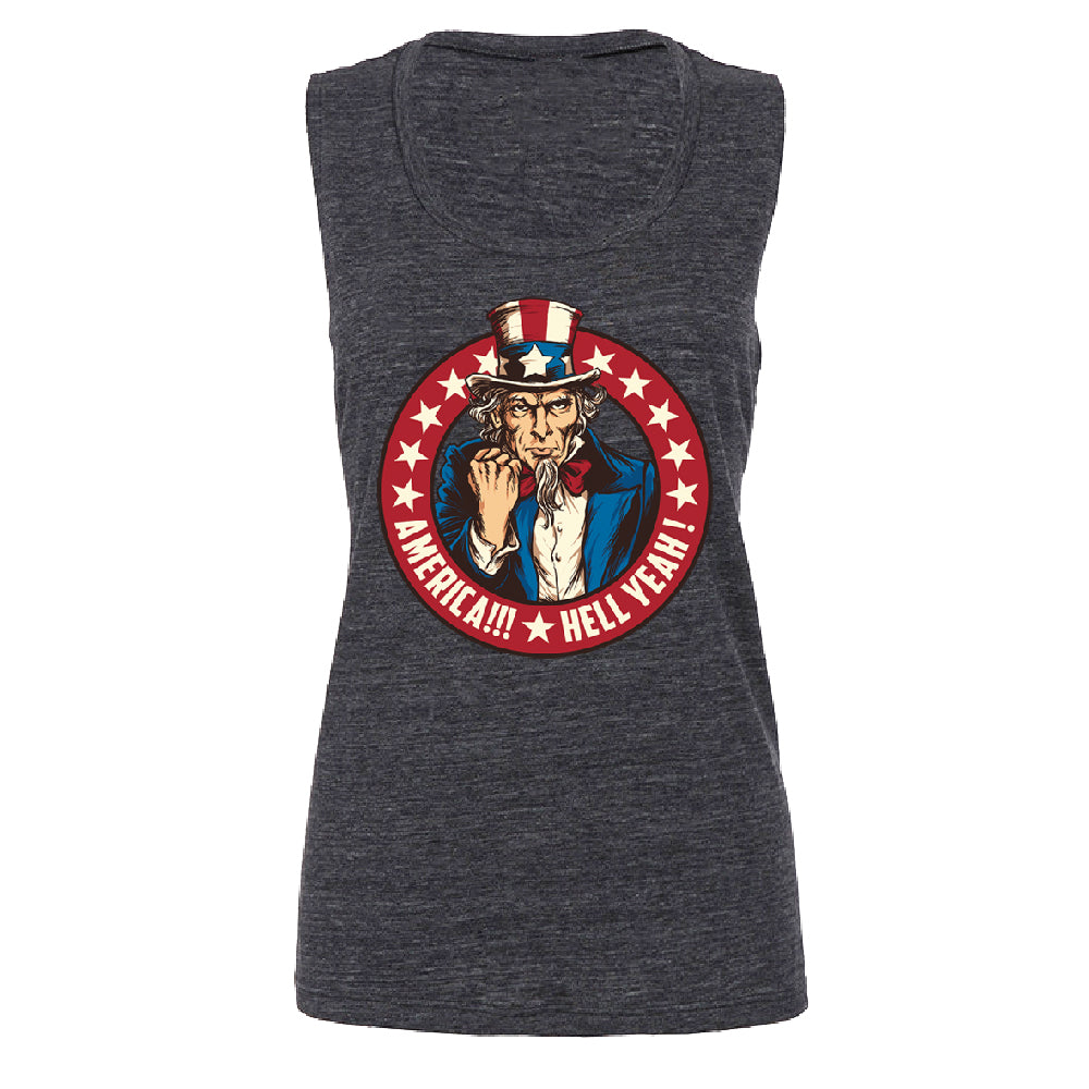 Patriotic America Hell Yeah Women's Muscle Tank America 4th of July USA Tee 