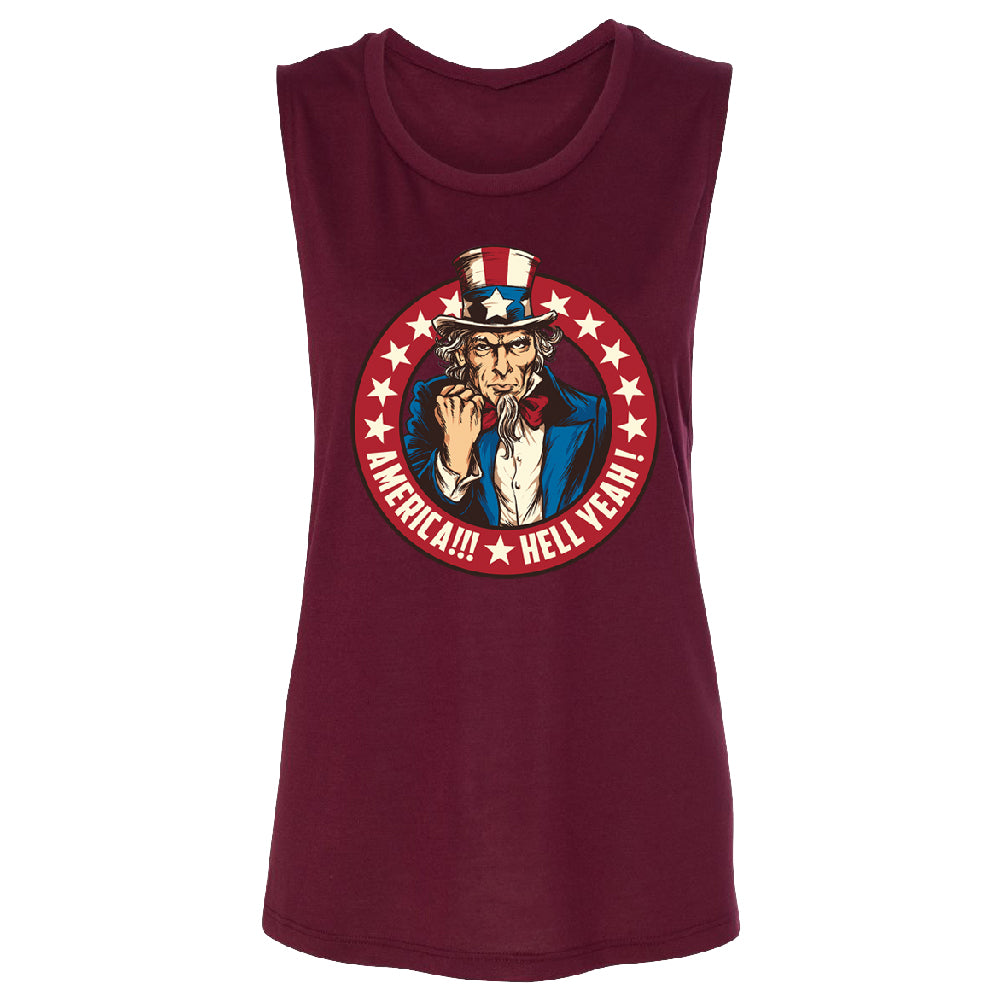 Patriotic America Hell Yeah Women's Muscle Tank America 4th of July USA Tee 