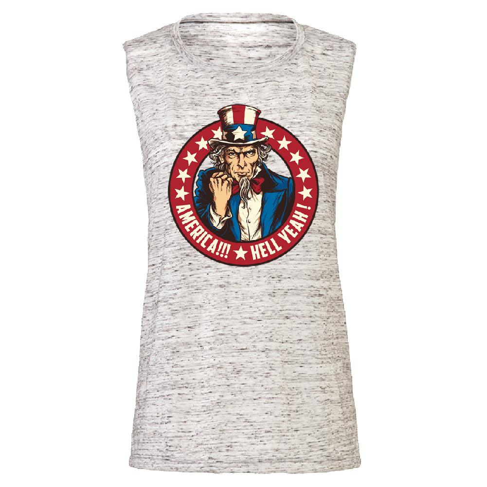 Patriotic America Hell Yeah Women's Muscle Tank America 4th of July USA Tee 