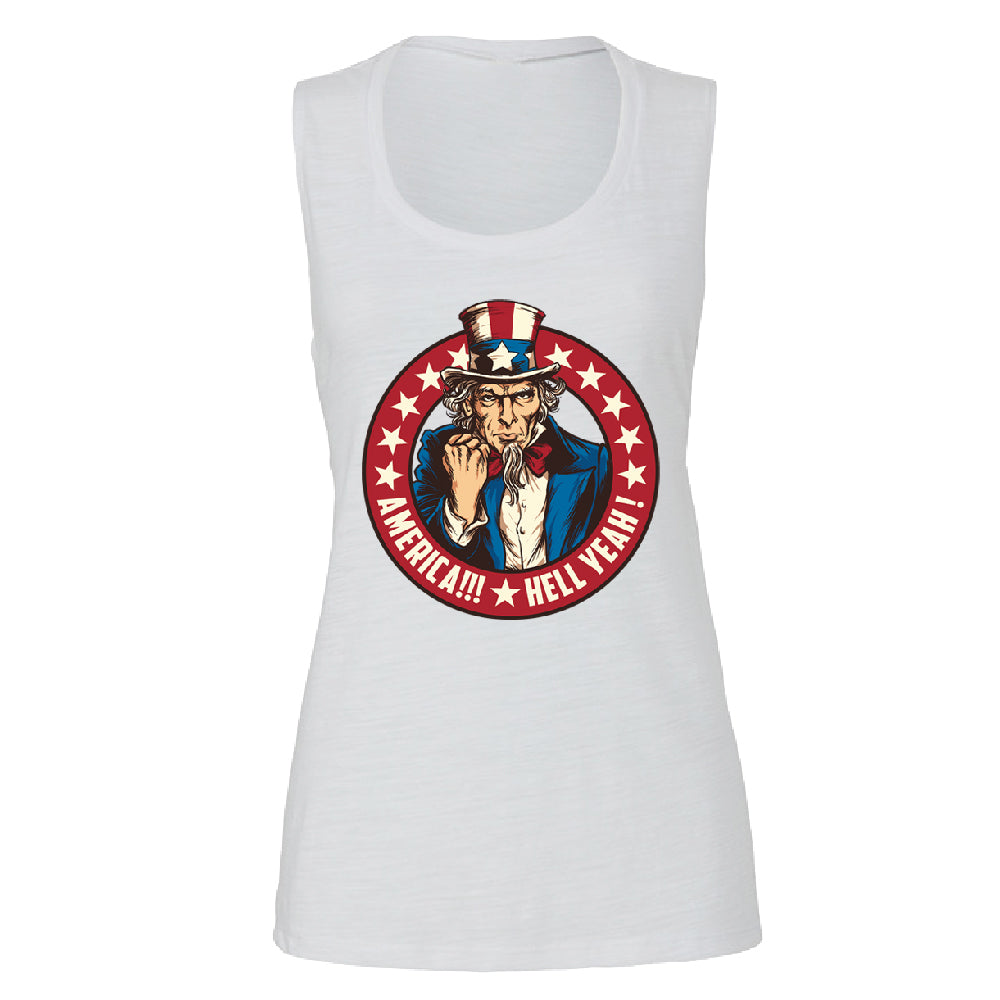 Patriotic America Hell Yeah Women's Muscle Tank America 4th of July USA Tee 