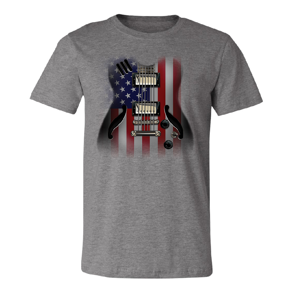 Patriotic American Flag Guitar Men's T-Shirt 