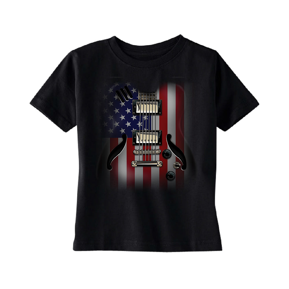 Patriotic American Flag Guitar TODDLER T-Shirt 