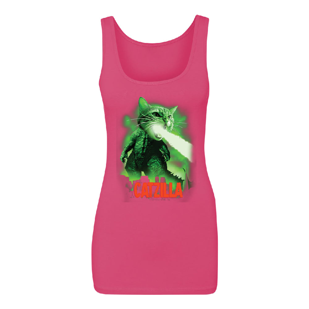 Catzilla Kitten Pet Atomic Breath Women's Tank Top Funny Animal Gift Shirt 