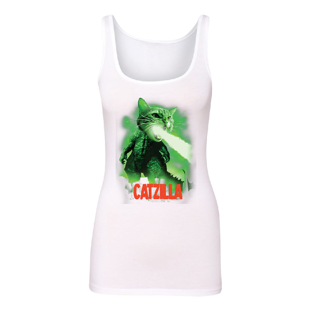 Catzilla Kitten Pet Atomic Breath Women's Tank Top Funny Animal Gift Shirt 