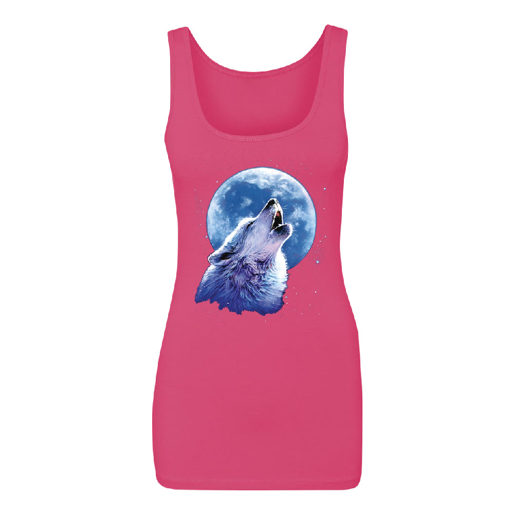 Call of the Wild Howling the Full Moon Women's Tank Top Alpha Wolf Shirt 