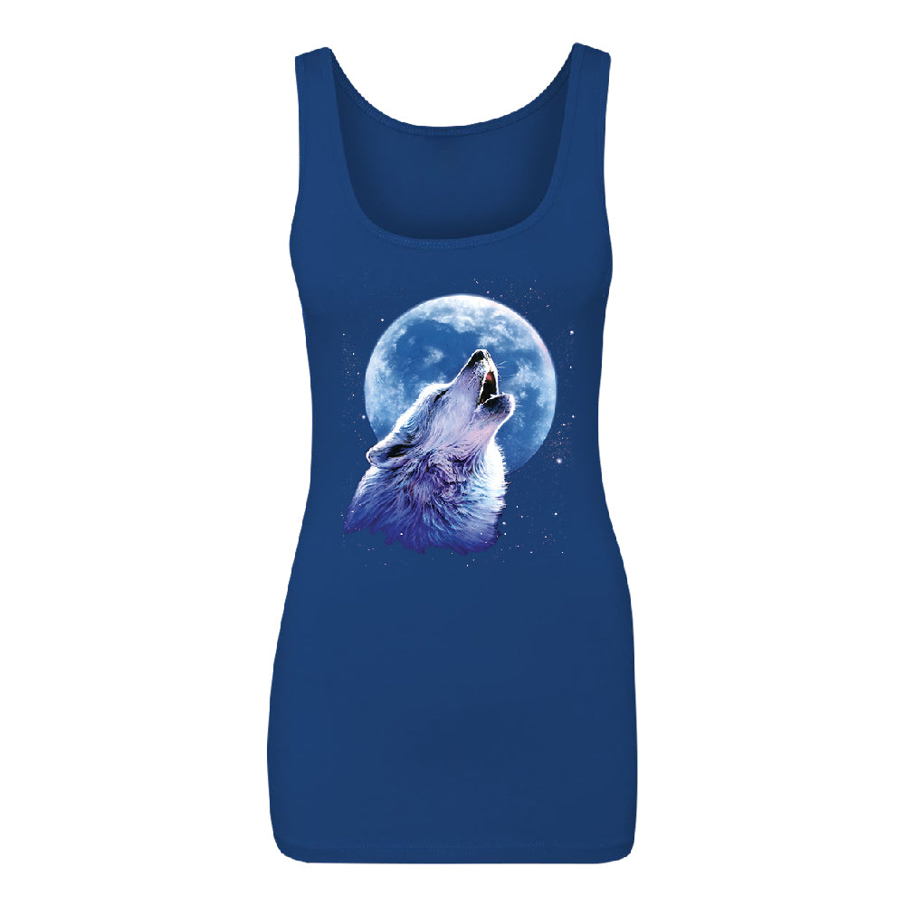 Call of the Wild Howling the Full Moon Women's Tank Top Alpha Wolf Shirt 