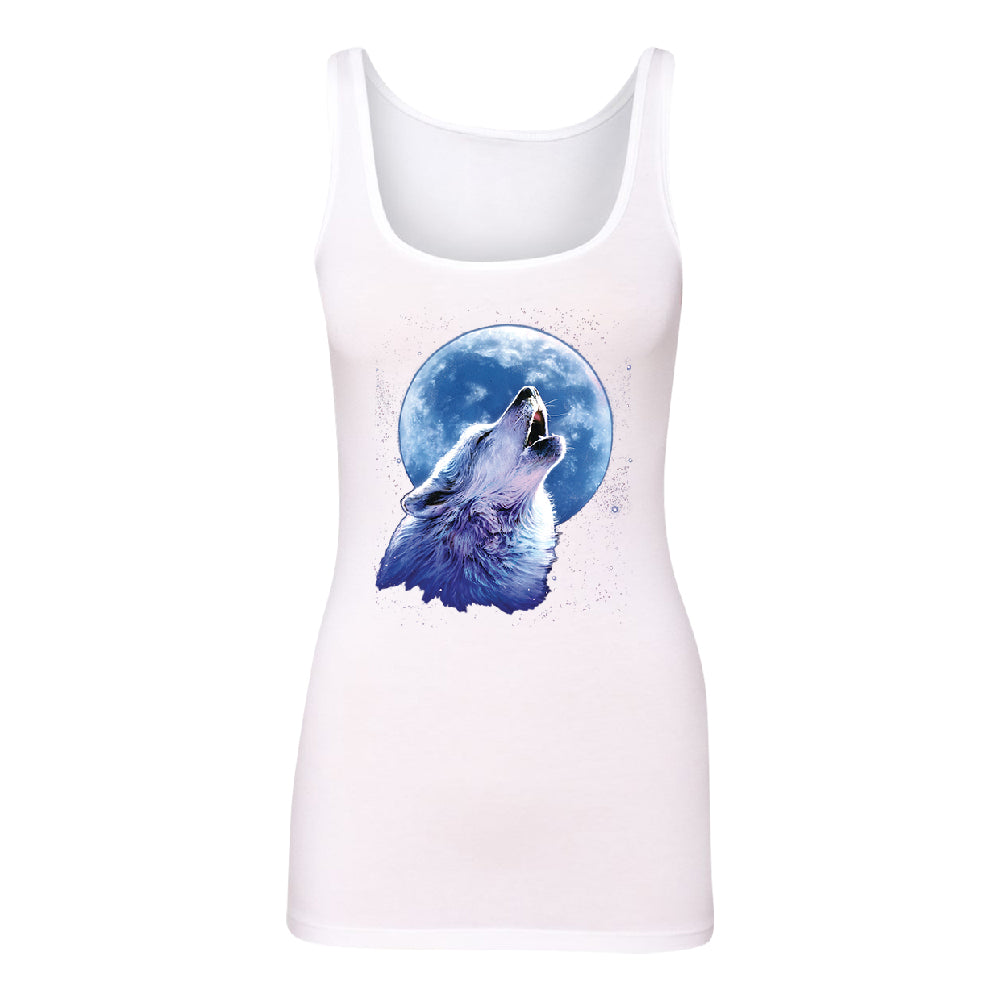 Call of the Wild Howling the Full Moon Women's Tank Top Alpha Wolf Shirt 