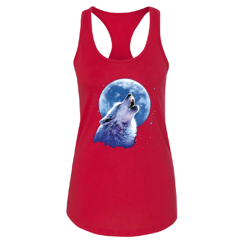 Call of the Wild Howling the Full Moon Women's Racerback Alpha Wolf Shirt 