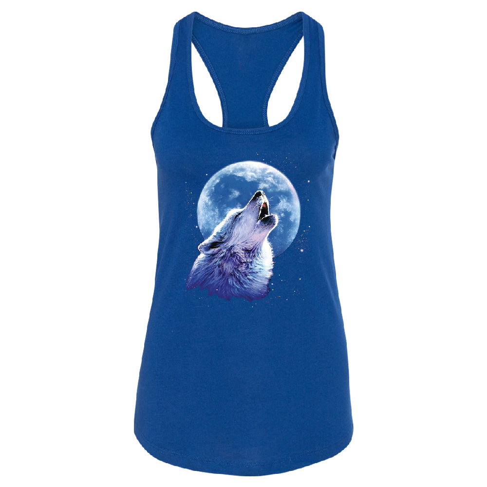 Call of the Wild Howling the Full Moon Women's Racerback Alpha Wolf Shirt 