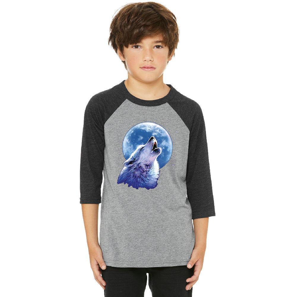 Call of the Wild Howling the Full Moon Youth Raglan Alpha Wolf Jersey 