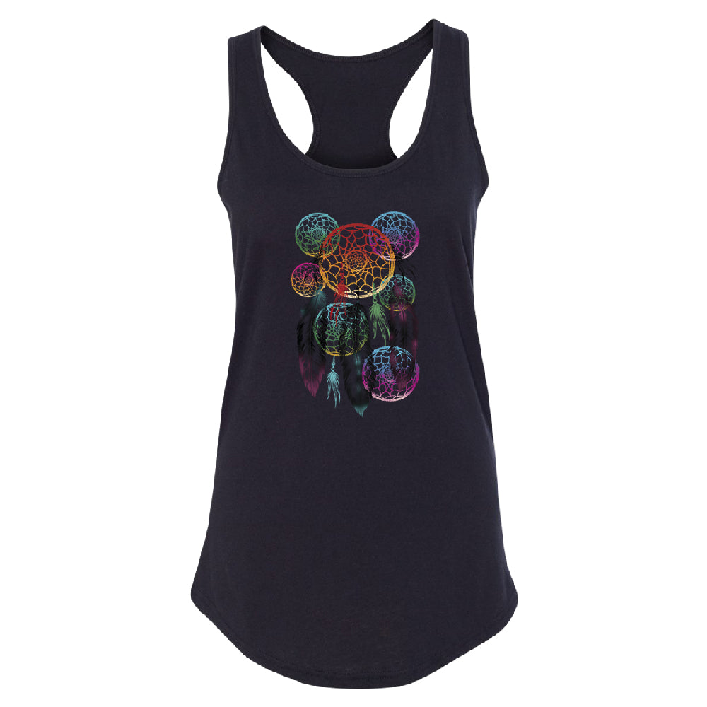 Colorful Rainbow Dreamcatchers Women's Racerback Souvenir Shirt 