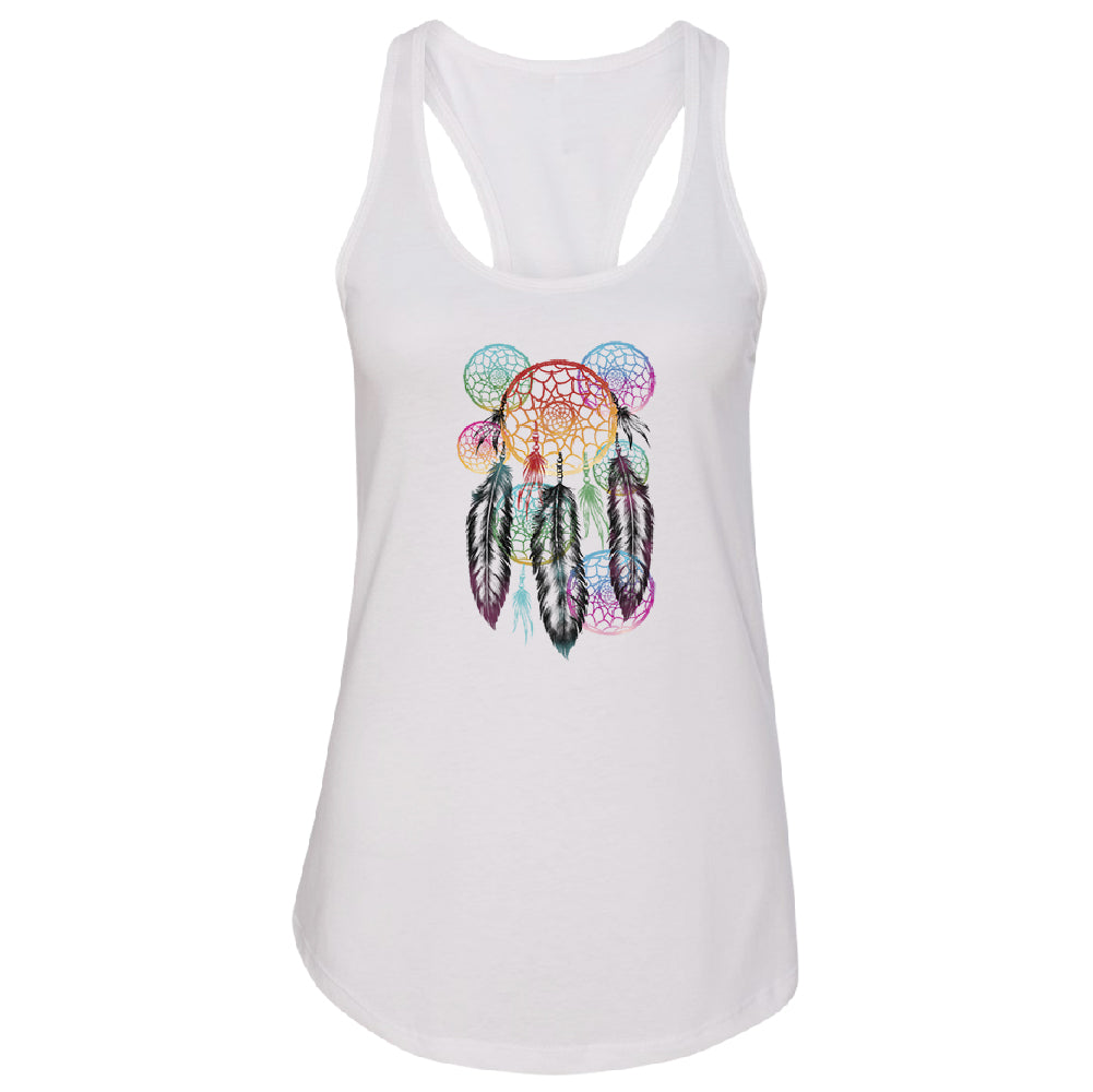 Colorful Rainbow Dreamcatchers Women's Racerback Souvenir Shirt 