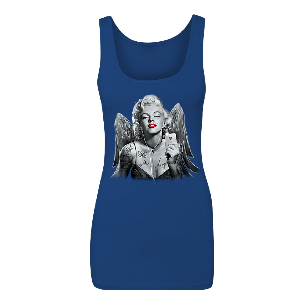 Marilyn Monroe Angel Wings Phone Selfie Women's Tank Top Souvenir Shirt 