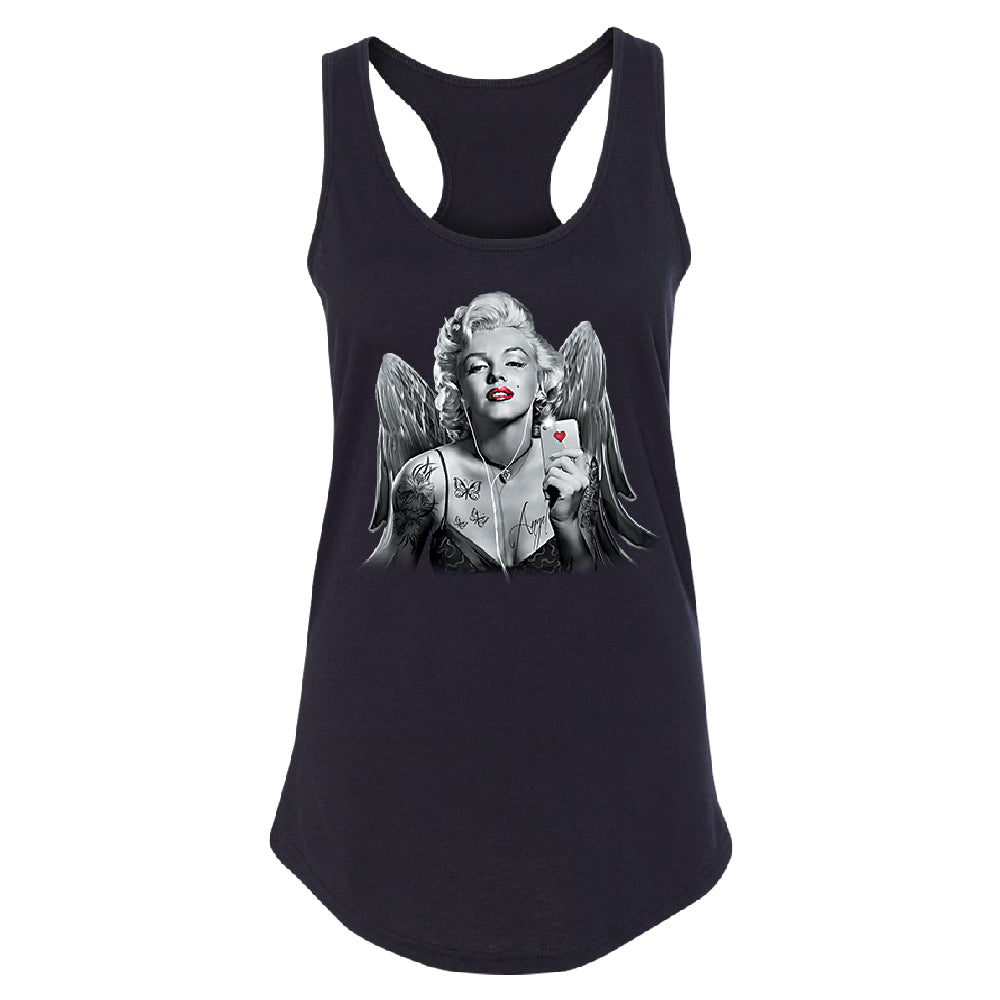 Marilyn Monroe Angel Wings Phone Selfie Women's Racerback Souvenir Shirt 