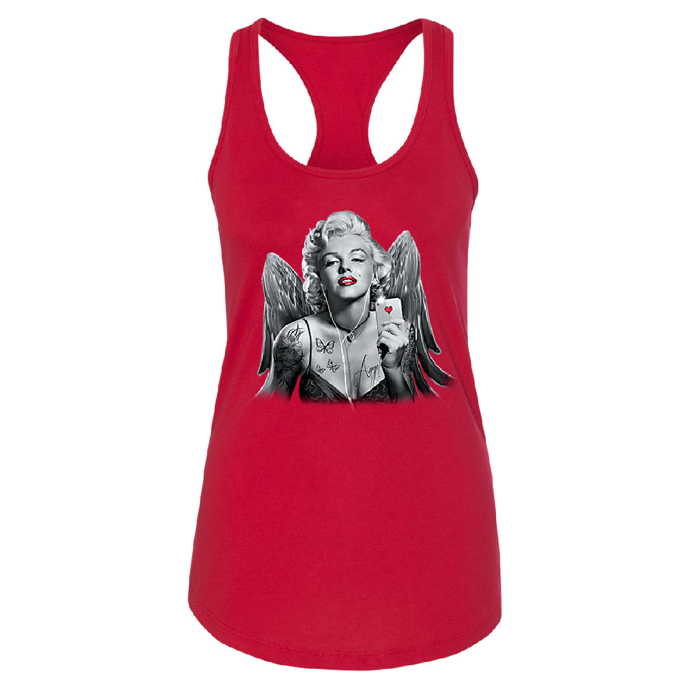 Marilyn Monroe Angel Wings Phone Selfie Women's Racerback Souvenir Shirt 
