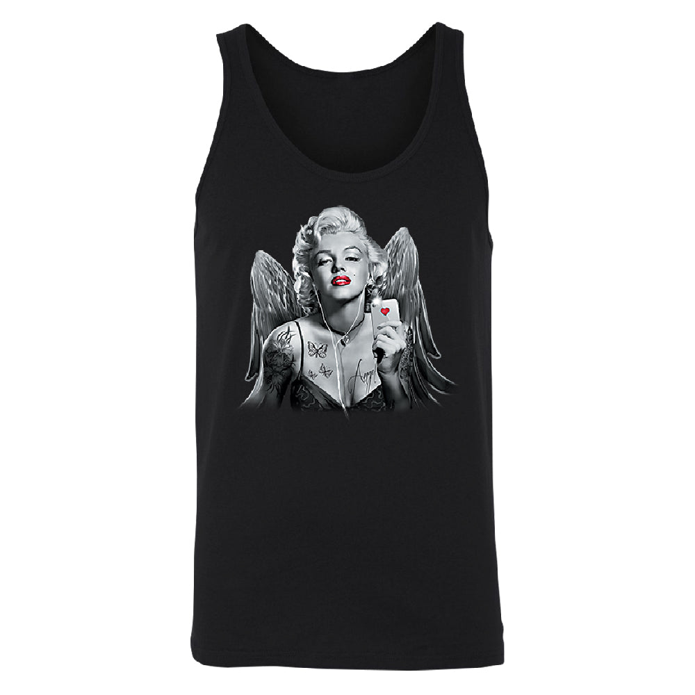 Marilyn Monroe Angel Wings Phone Selfie Men's Tank Top Souvenir Shirt 