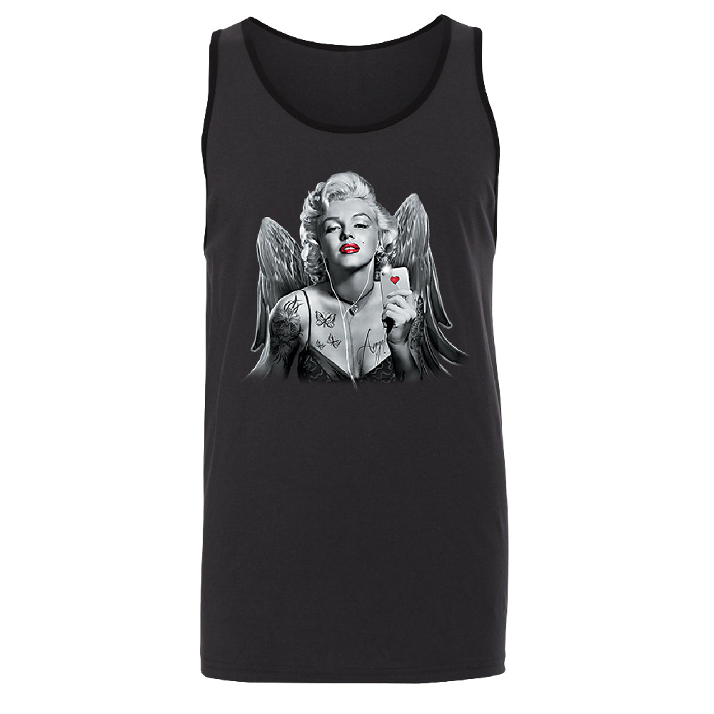 Marilyn Monroe Angel Wings Phone Selfie Men's Tank Top Souvenir Shirt 