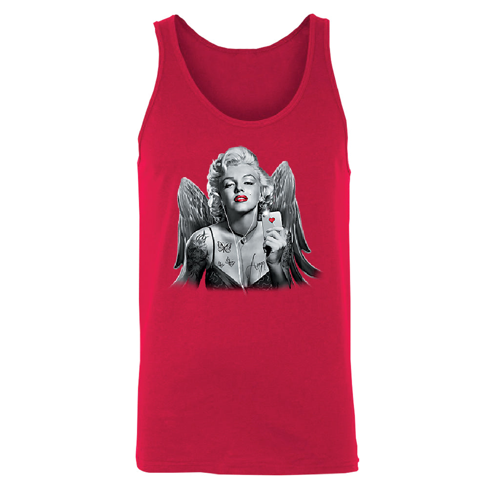 Marilyn Monroe Angel Wings Phone Selfie Men's Tank Top Souvenir Shirt 