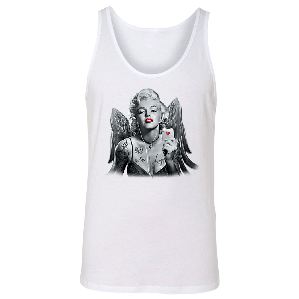 Marilyn Monroe Angel Wings Phone Selfie Men's Tank Top Souvenir Shirt 
