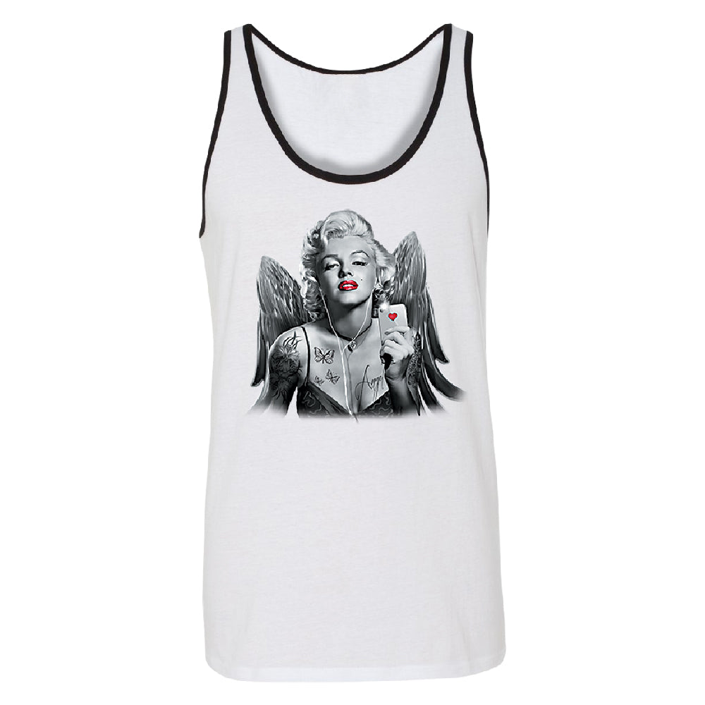 Marilyn Monroe Angel Wings Phone Selfie Men's Tank Top Souvenir Shirt 