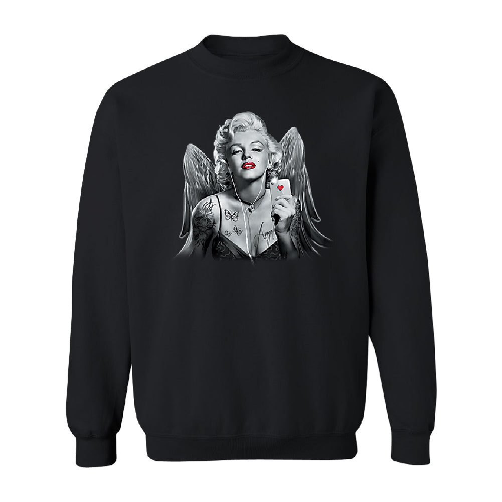 Marilyn Monroe Angel Wings Phone Selfie Unisex Crewneck Souvenir Sweater 