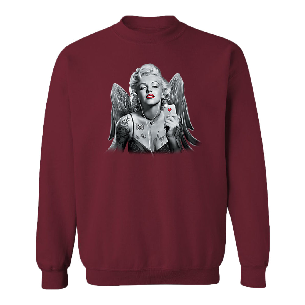 Marilyn Monroe Angel Wings Phone Selfie Unisex Crewneck Souvenir Sweater 
