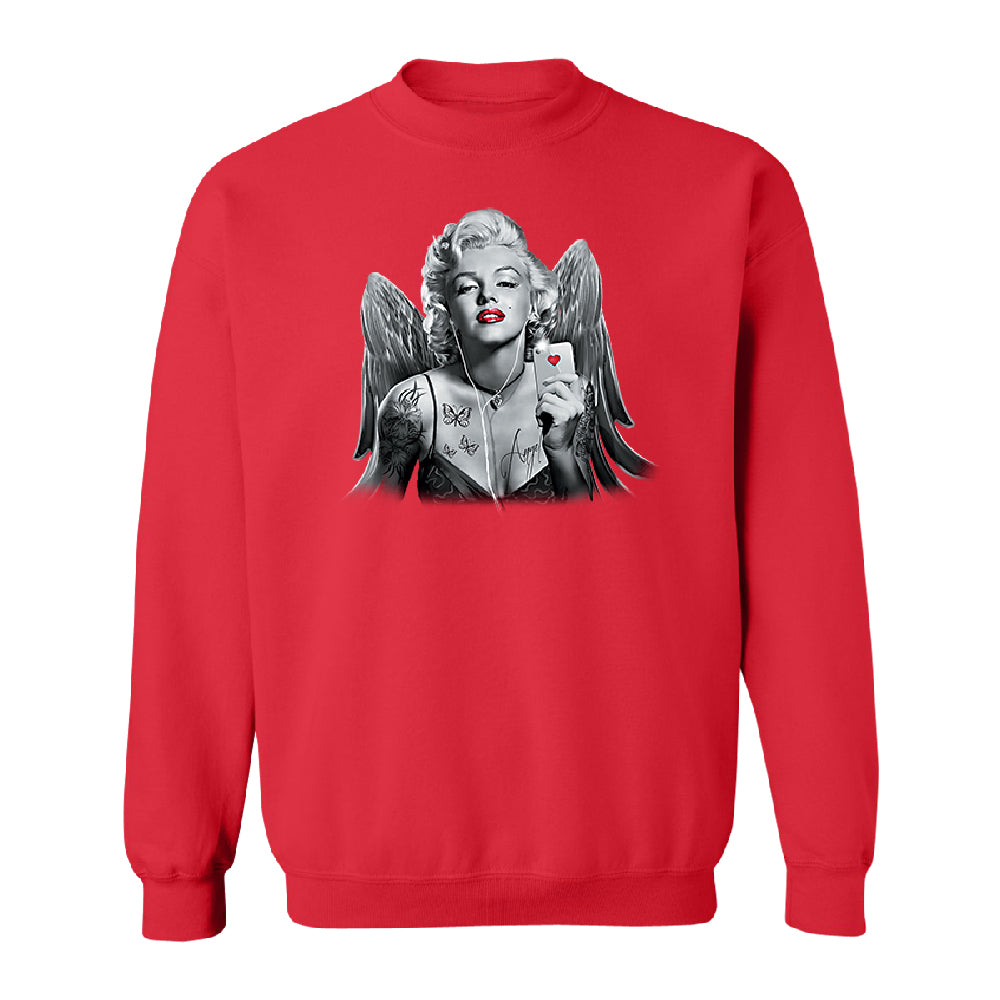 Marilyn Monroe Angel Wings Phone Selfie Unisex Crewneck Souvenir Sweater 